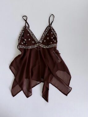 Live 4 Truth Chocolate Brown Satin Tie-Strap Top